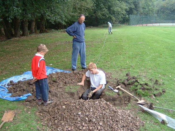 Thomas Morgan, Chris Davies and a young Ben Taylor? Repairing the drainage